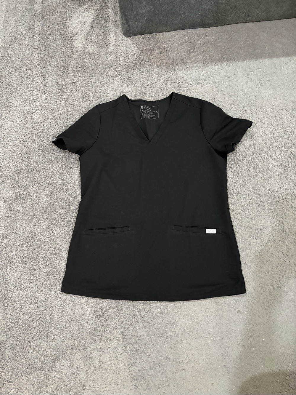 Small FIGS Black Scrub Top